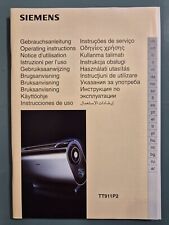 Original instruction manual for Siemens toaster TT911P2 Porsche Design