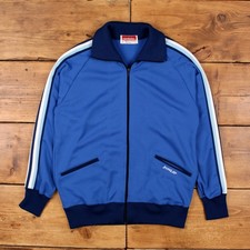Vintage Dunlop Track Jacket M 80s Striped Blue