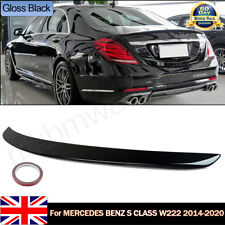 Rear Trunk Lip Spoiler AMG Style Glossy Black for Mercedes Benz S W222 2013-2020