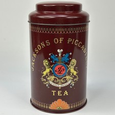 Vintage Jacksons Of Piccadilly Vintage Tea Tin Caddy With Bag & Instructions