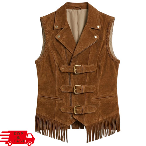 Women brown suede leather - brown,