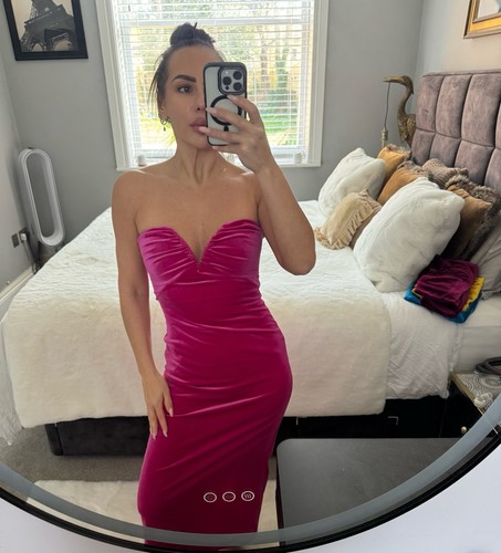 Zara pink velvet midi dress - dress, xs