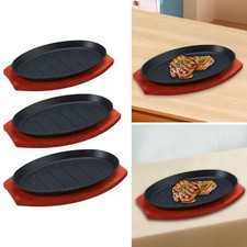 Cast Iron Steak Plate Sizzling Skillet Fajita Plate Serving Sizzling Dish for