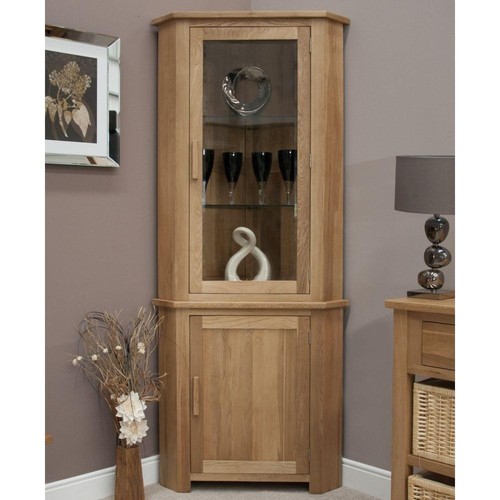 Solid oak corner display - solid,