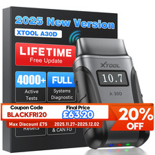 XTOOL A30D V2.0 BT Wireless OBD2 Scanner Bidirectional Full System Scan Tool