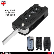 Flip Remote Key Fob Case Shell 4Button For 2014 - 2021 Jeep Renegade or Wrangler