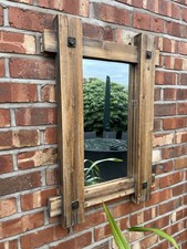 Large Distressed Vintage Driftwood Effect Wall Mirror H  87cm W 61cm Vgc