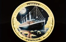 Titanic Gold Plated Commemorative Coin Souvenir Gift Birthday Christmas 