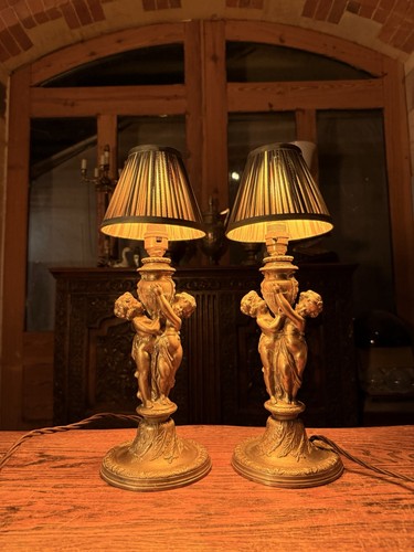 Antique pair solid brass - of,