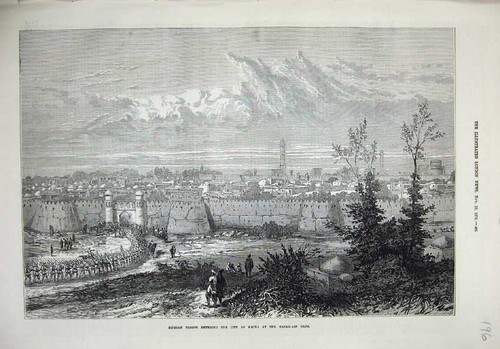 Old antique print 1873 russian - old,