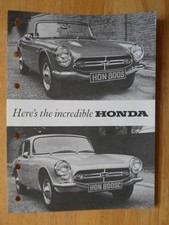 HONDA S800 orig 1967 1968 UK Mkt Sales Brochure - Coupe Roadster Convertible