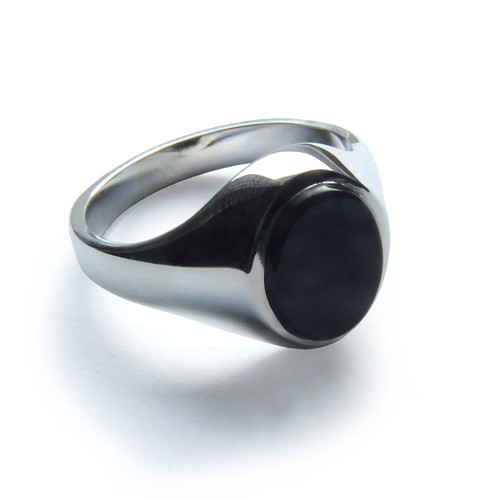 Onyx signet rings 925 sterling - rings,