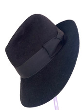 Vintage Fedora Hat Black Wool