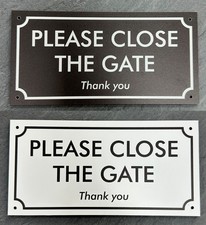 PLEASE CLOSE THE GATE SIGN PLAQUE / GATE SIGN / SHUT GATE / METAL / 20x10cm