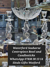 Waterford Crystal Brand New : Seahorse Centrepiece Bowl and 2 Candlesticks