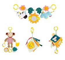 BNWT Lupilu Sensory Activity Cube Plush Toy Pram Chain With Bells With C Ring