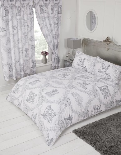 Double bed toile jouy grey - bed,