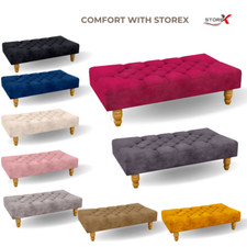 Chesterfield Deep Cushioned Buttons Extra Large velvet  Footstool Coffee Table.
