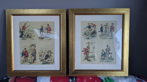 Framed sporting sketches - x,