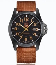 Swiss Army Watch Men’s Military Quartz Analog Casual  Wrist Canvas BROWN UK