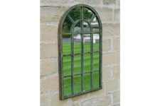 Garden Arched Mirror Gothic Rustic Grey Metal Frame Outdoor Home Wall Mounted 