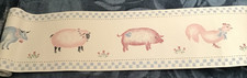 6 Rolls 5 inches Wallcovering Border Canada WB256 Farm Animals white and blue
