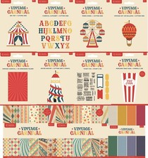 Crafters Companion - Vintage Carnival Collection - Metal Die, Stamps, Paper