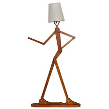 Wooden Tall Floor Lamp Corner