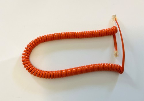 Orange spiral handset phone - orange,