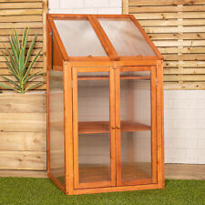 Wooden Mini Greenhouse Cold Frame - Small Greenhouse H120 x W69 x D49cm