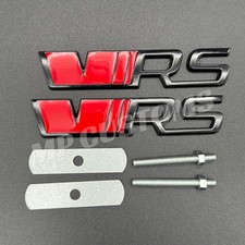 VRS Black & Red Front & Rear Badge Grille Tailgate Fits Skoda
