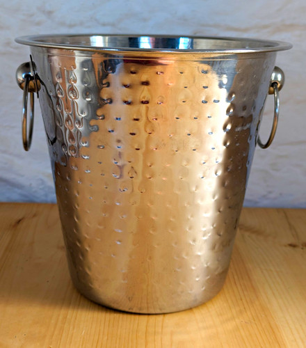 Vintage ice bucket hammered - ice,