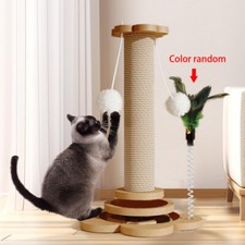 TALL LARGE CAT SCRATCHING POST 46CM STRONG NATURAL SISAL POLE HEAVY DUTY BASE 3W
