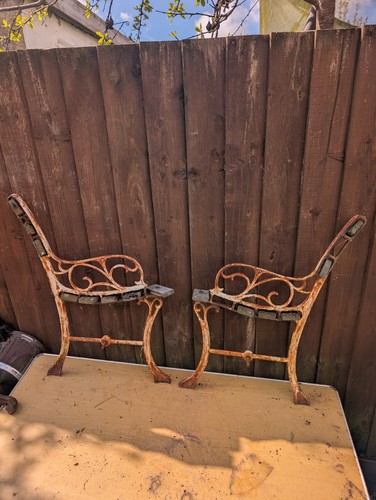 Vintage cast iron bench - cast, ends