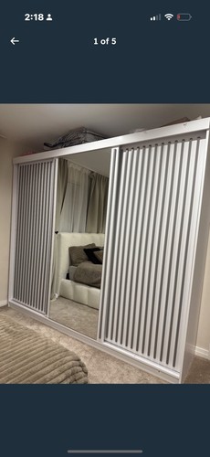 White wardrobe with grey - wardrobe,
