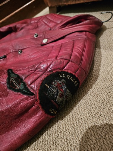 Vintage lewis leathers red - leathers,