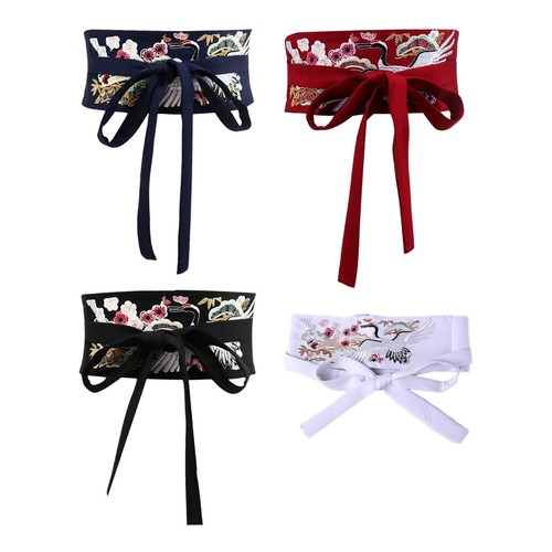Women obi belt embroidered - obi,