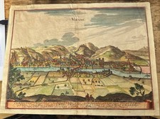 1575 Braun & Hogenberg Vienne France Hand Colored Map Engraving Civitates Orbis 