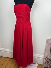 Stunning Monsoon Red Sequin Evening Maxi Dress UK 12 Festive Christmas