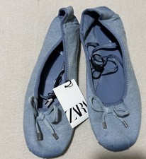 ZARA WOMENS DENIM BALLET FLATS