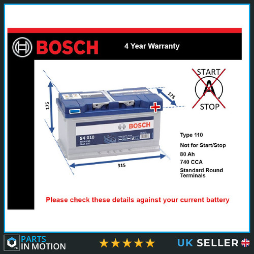 Car battery s4010 bosch - battery,