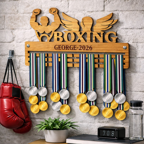 Personalised boxing medal - boxing,