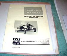 1996 National 68" TriPlex 300 Reel Fairway Rough Mower Owner's Manual & Parts