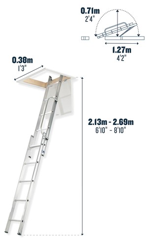 Section loft attic ladder - 2,