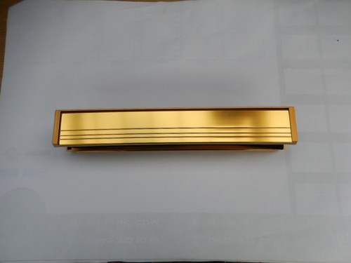 Gold slimline letter box - 12",