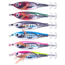 6PCS Glow Squid Jigs Shrimp Fishing Lures Octopus Bait Hook 7.8cm/5.5g Sea Jig