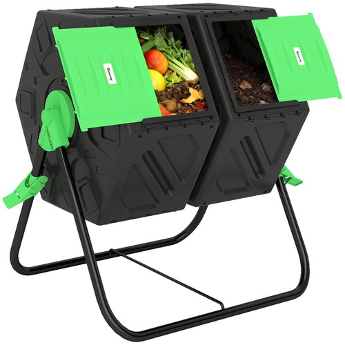 Outsunny 130l compost bin - bin, dual