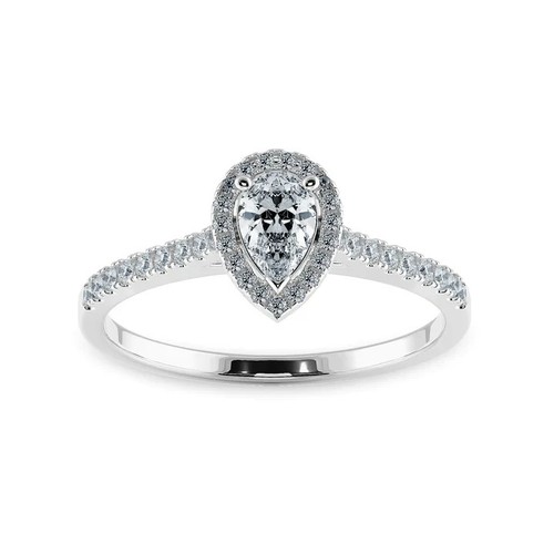 Pear moissanite ring - ring, 14k