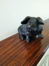 HEAVY BRONZE RESIN EFFECT FIGURINE of PIG