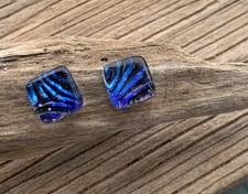 Dichroic Glass Square Studs